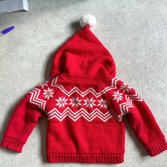 Hanna Andersson Holiday Sweater Zip Up Hoodie - Picture 4 of 5